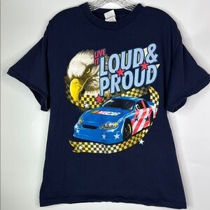 Delta Live It Louder & Prouder NASCAR Blue Tshirt Size Large